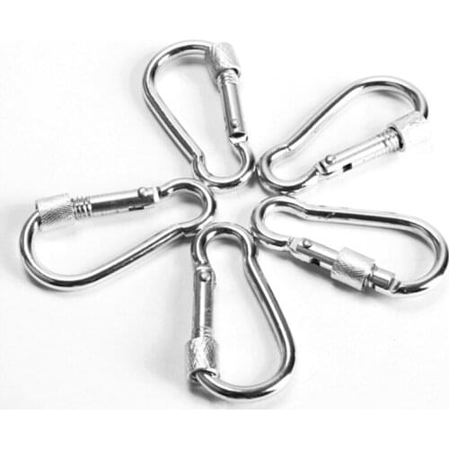 5 Pcs/Set Screw Lock Carabiner Snap Hook Aluminum Alloy Clip for Outdoor Camping Hiking WHShopping