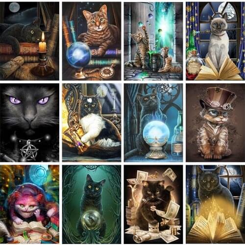 5D DIY Cartoon Cat Diamond Painting Full Square/round Rhinestone Inlaid Animal Mosaic High Quality Handmade Decoration Gift