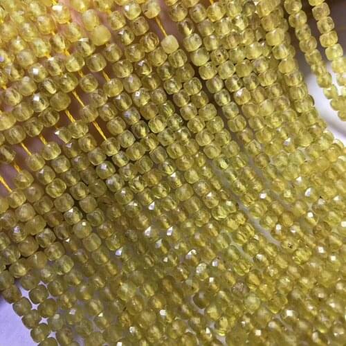 Apatite square faceted yellow 4-4.5mm for DIY jewelry making FPPJ wholesale loose beads nature 36cm