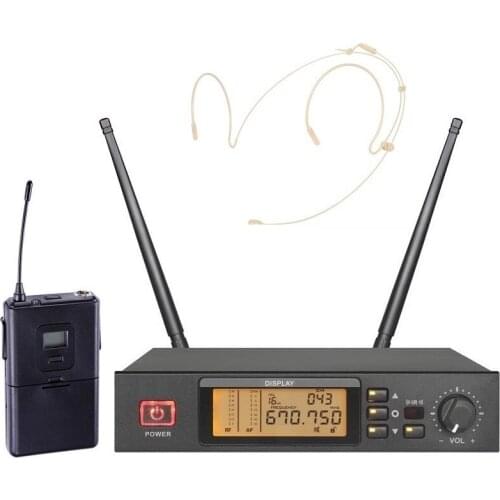 Bolymic Wireless Microphone System Single Receiver and Beltpack Mikrofon True Diversity Stage Cordless Microphone System