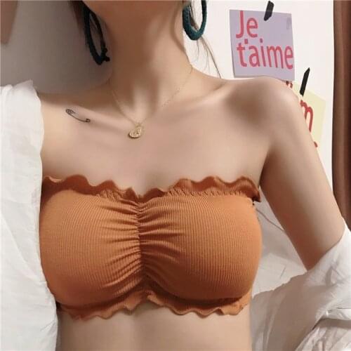 Seamless One-piece Tube Tops Women Removable Pads Intimates Solid Color Strapless Bra For Womens Bandeau Sexy Lingerie Tube Tops