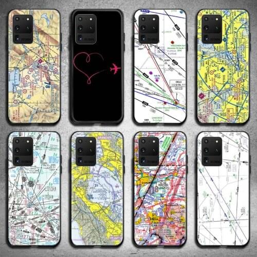 Aviation Chart Phone Case for Samsung S20 plus Ultra S6 S7 edge S8 S9 plus S10 5G lite 2020