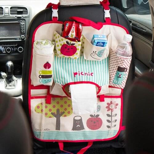 Car Back Seat Cover Food Storage Bags Stowing Tidying Organizer Hanging Bag Kids Carriage Baby Diaper Storage Holder Mummy Bag