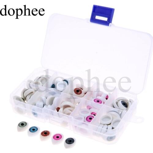 Dophee 100pcs 12*16mm Doll Safety Eyes for DIY Toy Eyes Animal Toy Puppet Making Dinosaur Eyes DIY Craft Accessories