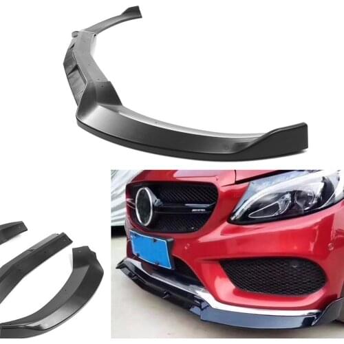 DP Style Car Front Bumper Spoiler Lip Spoiler Cover Trim For Mercedes Benz W205 C-Class 2015 2016 2017 2018 Matte Black ABS