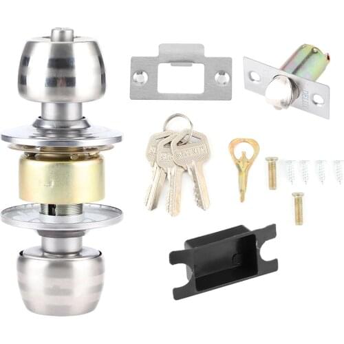 Household Stainless Steel Door Locks Short Tongue Spherical Door Lock Bedroom Bathroom Use Door Lock Universal Lock For Indoor