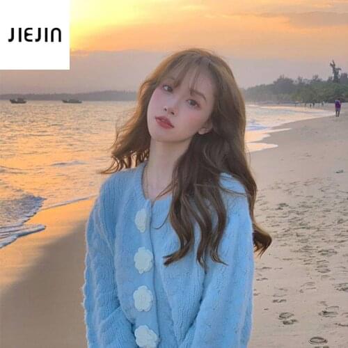 French Gentle Wind Minority Knitted Cardigan Korean Fashion Chic Knitted Sweater Lady Soft Loose Flower Single-breasted Cardigan