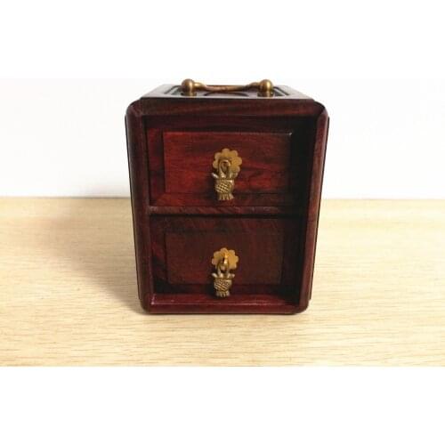 Classical mahogany red wood box wood jewelry box drawer wooden jewelry box factory direct Tihe