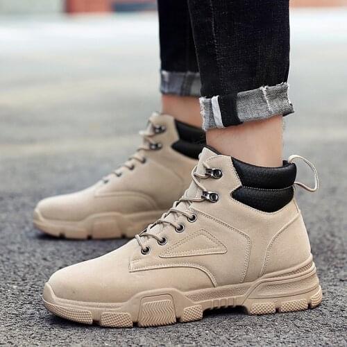 Sneaker Casual Shoes Home Boots Mens Leather High Heel For Men Ankle Man Cowhide Shoes Mens Desert Casual Military Hiking