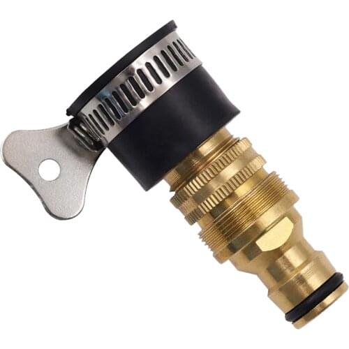 Brass Universal Hose Adapter 1/2" 3/4" Metal Threaded Water Faucet Connector Car Wash Water Gun Hose Tube Fitting Quick Connect
