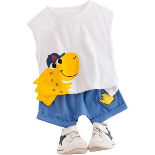 Summer Toddler Casual Costume Children Fashion T-Shirts Shorts Kids Cartoon Clothes Baby Boys Girls O-Neck Cotton Clothing Sets