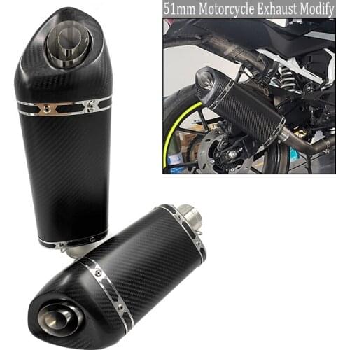 Motorcycle accessories 51MM Exhaust Modify Motocross Exhaust Muffler For FZ6 MT07 Z900 CBR250 CB600 NINJA ATV Dirt Pit Bike