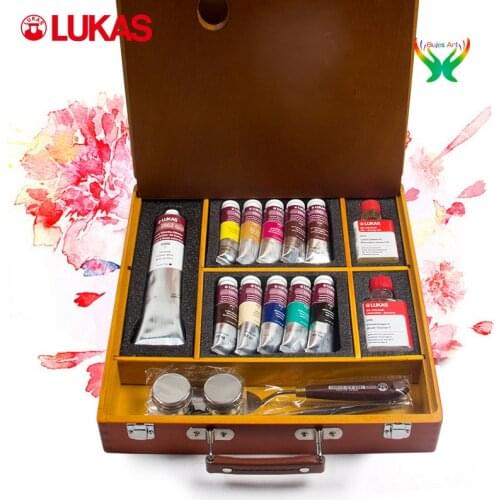 Imported LUKAS oil paint wooden box set,M class 1862, master class watercolor paint set, P class set, Artist Quality