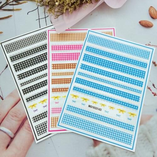 Fashion New Arrival Hot Selling Nail Stcikers for Women Girls Colorful Lace Designs Fingernail Decals Japanese Style DIY Party