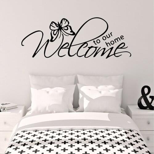 Drop Shipping welcome Text Sticker Waterproof Vinyl Wallpaper Home Decor For Kids Rooms Decoration Vinyl Decals