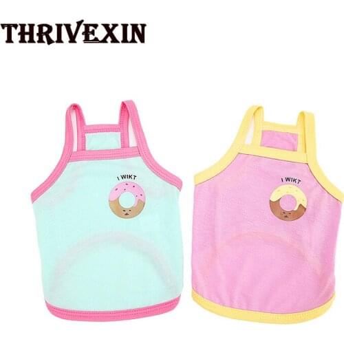 Donuts Dog Shirt Candy Color Pet Clothes for Small Medium Dogs Shirt Chihuahua Puppy Pet Clothing for Dogs Vest Ropa Perro