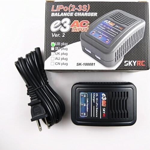 SKYRC E3 SK-100081 Drone Charger 2S 3S LiPo Battery Balance AC Input 110V-240V +US AU EU UK POWR Suply PLUG