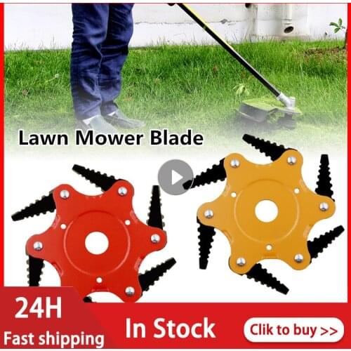 Universal Grass Trimmer Head 6 Blades Cutter Head Steel Razor Blade Head Powerful Weed Kill Grass Weed Brush Cutting Head Garden