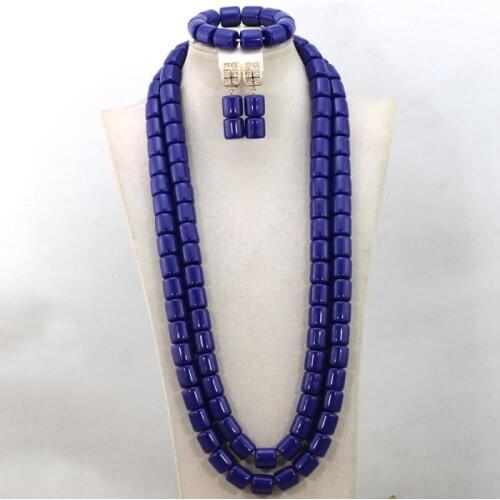 Nigerian Beads Jewelry Set 2020 Fashion Women Wedding Bridal Necklace Earring Set African Beads NecklacesFree Shipping CNR439