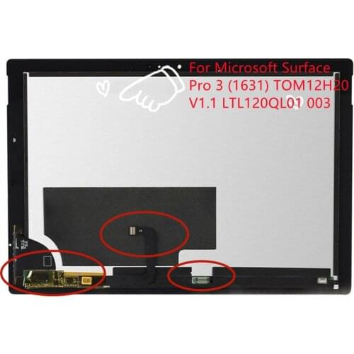 For Microsoft Surface Pro 3 (1631) TOM12H20 V1.1 LTL120QL01 003 LCD Display +Touch Screen Digitizer Panel Assembly