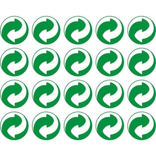100PCS 25x25mm Recycling And Environmental Protection Stickers Warning Labels DIY Supplies