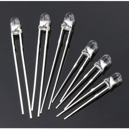1000pcs/lot 0.06W F3/3mm Ultra-Bright Mouse Light LED Emitting Diode Long / Short Leg with Edge Clear Lens LED