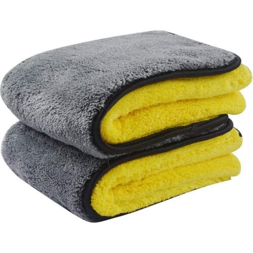 Sinland 1000gsm 40cmx40cm Plush Microfiber Towel Double Side High Quality Micro Fiber Dying Car Cleaning Towel