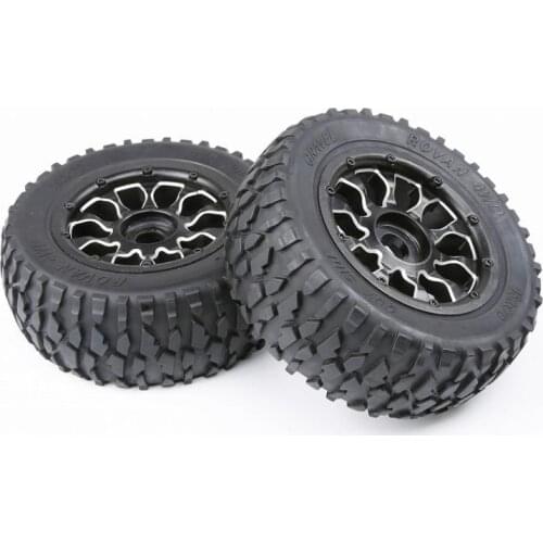2PCS FRONT/REAR ALUMINUM ALLOY RIMS WHEELS 970212 TIRES Fits LOSI 5IVE-T ROVAN LT KM 2 DDT RMCK HPI bajer 5SC 5T 180MM X70MM