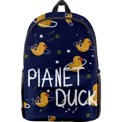 2021 3D Quackity My Beloved Men Women Backpack Fabric Oxford School Bag High Capacity Teenager Girls Child Bag Travel Backpack