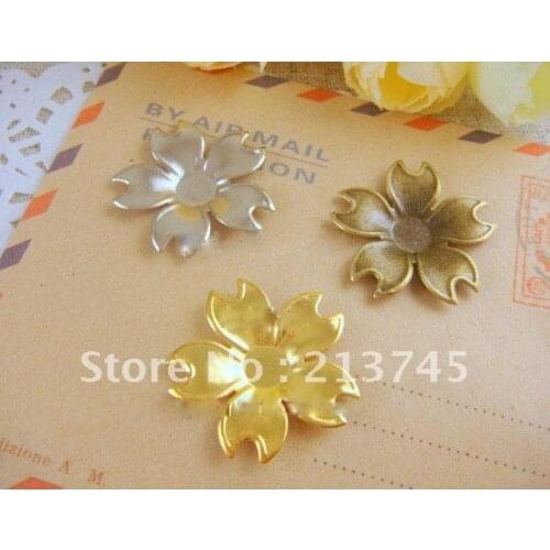 24mm Antique Bronze Big Five Leaves Beads Cap Mental Jewelry Cap 500pcs/lot