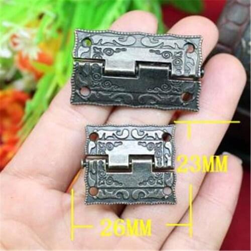 4Pcs 36*23mm Antique Bronze Hinges Cabinet Door Drawer Decoration Vintage Hinge For Jewelry Wooden Box Furniture Hardware