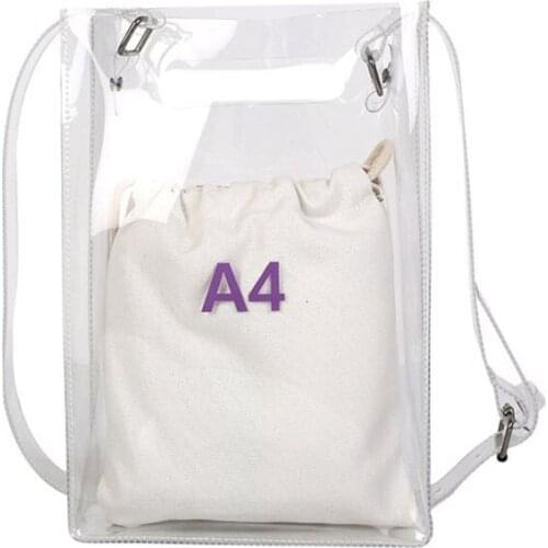 6PCS / LOT Summer PVC Transparent Lady Handbag Purse Jelly Women Beach Bag Waterproof Girls Shoulder Bag Messenger Bag