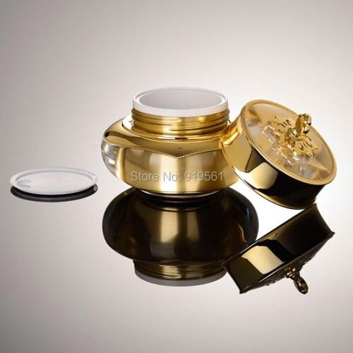 50g Crown shape Acrylic Cream jar Empty cosmetic Jars Eye cream / Essence Makeup Pot Travel Face Lotion Facial care container