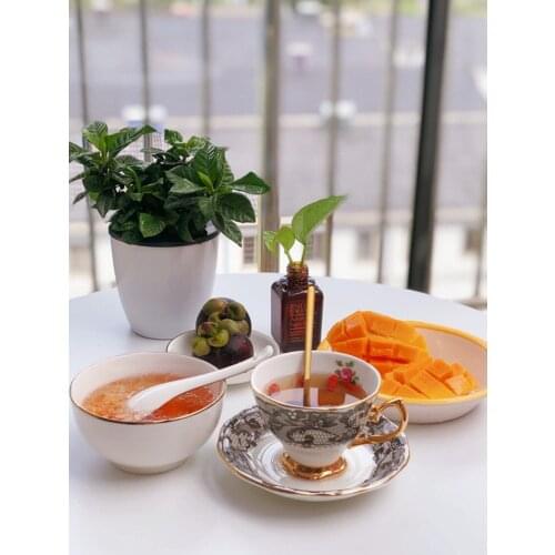 England Bone China Coffee Cup Saucer Set Luxury Afternoon Tea Party Ceramic Dessert plate Creative Lace Porcelain Tea Cups 170ml