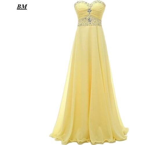 BM New Chiffon Prom Dresses 2020 Beaded Sweetheart Plus Size Long Formal Evening Party Gown Vestido Robe De Soiree BM271