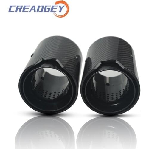 1 Piece M Performance glossy Black stainless steel Carbon Fiber Exhaut Tip Muffler For BMW F87/F80/F82/F83 M2 M3 M4 Series