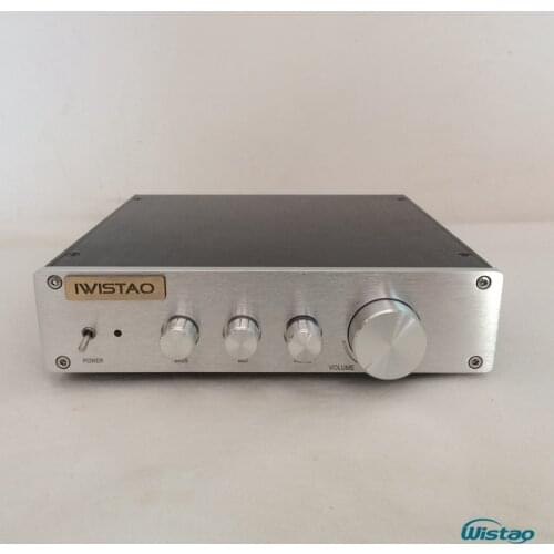 IWISTAO HIFI Tone Adjustment Preamplifier Bass Tremble Middle Control LME49720X2 Whole Aluminum Casing ClassA Power Stereo Audio
