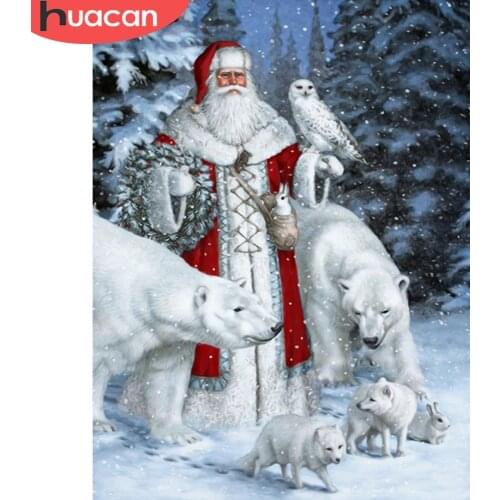 HUACAN Christmas Diamond Painting Full Square DIY Diamond Embroidery Santa Claus Drill Cartoon Picture Of Rhinestone Home Decor