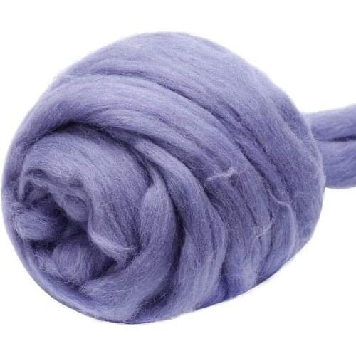 Imzay 3.53oz Wool Roving Yarn, 100% Pure Wool, Chunky Yarn, Spinning Wool Roving For Needle Felting Wet Felting DIY（gray