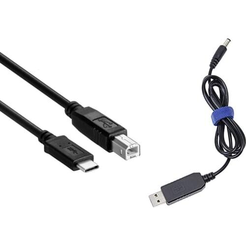 2PCS USB-C USB 3.1 Type C Male to USB2.0 USB B Male Cable with USB to DC Convert Cable 5V to 9V Voltage Step-Up Cable