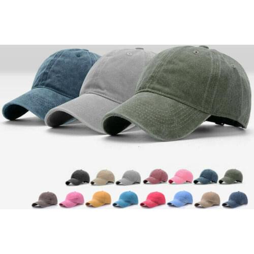 New Unisex Cap Plain Color Washed Cotton Baseball Cap Men & Women Casual Adjustable Outdoor Trucker Snapback Hats Dropshipping