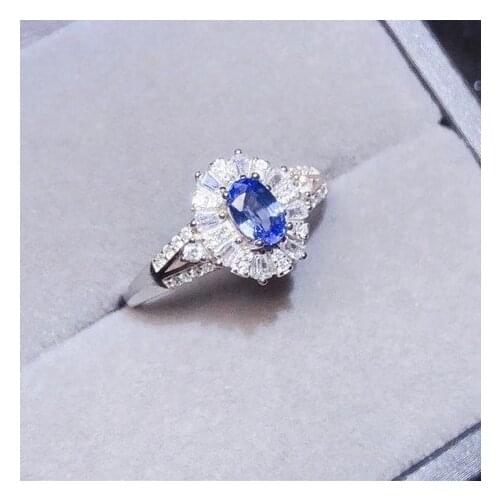 CoLife Jewelry 100% Natural Tanzanite Ring for Party 4mm*6mm Real Tanzanite Silver Ring 925 Silver Tanzanite Jewelry