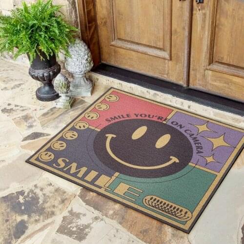 Modern Design PVC Rubber Silk Loop Material Home Doormat Kitchen Bath Living Room Carpet Anti-slip Mat Custom Entrance Door Mat