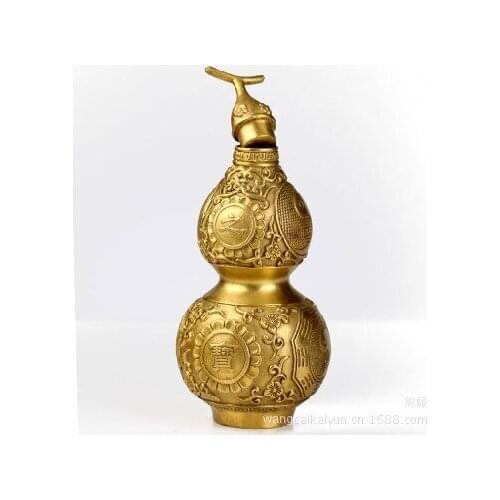 Copper ornaments light copper gourd gourd evil great treasure gourd and increasing feelings of copper gossiproom Art Statue
