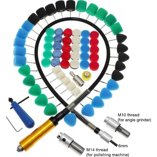 Car beauty detail polishing sponge set inner door handle headlight soft shaft fine grinding and polishing tool M10 / M14 thread