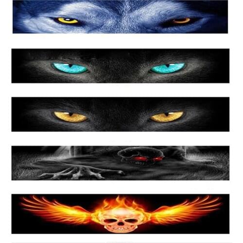 New One Pc Car Front Windshield Sticker 3d Wolf Eye Skull Car Sticker Shade Rear Decorative Sticker Car Accessorie Exterior Part