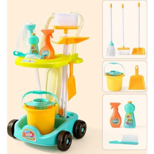 New Childrens Family Toys Simulation Sweeping Toys Cleaning Kit Tool Car Simulation Home Cleaning Toys Boys Toys Gifts