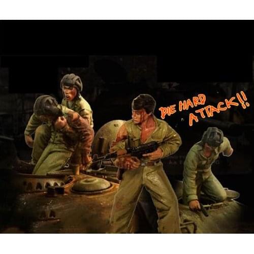 New Unassembled 1/35 Tank Crews In Action (4 figures) (NO TANK ) Resin Figure Unpainted Model Kit