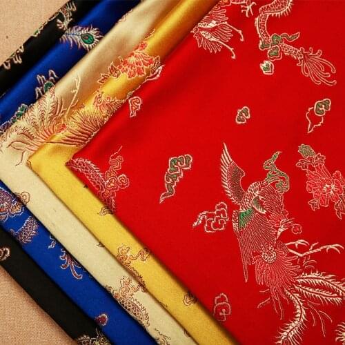 Imitation silk dragon clothing brocade jacquard pattern fabrics designer for sewing cheongsam and kimono patchwork material