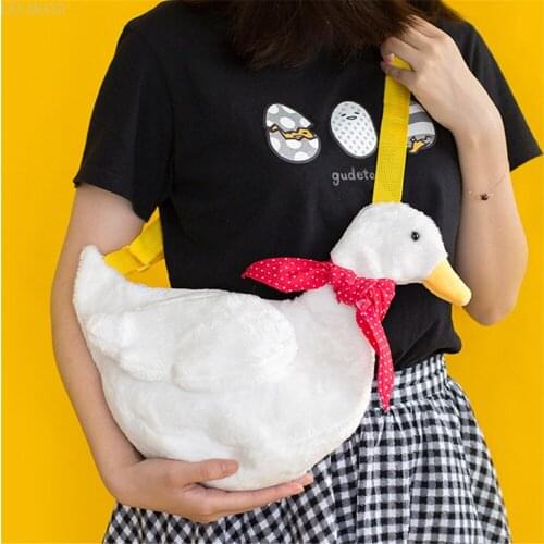 Duck Plush Purse Cartoon Animals Shape Crossbody Bag Shoulder Creative Preppy Messenger Bag Funny Women Lovely Soft Stuffed Gift